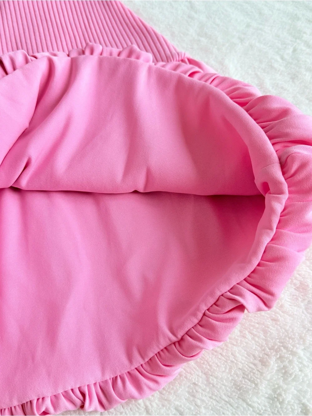 Zara Pink Halter Fit & Flare Ribbed Mini Dress S - Picture 5 of 10